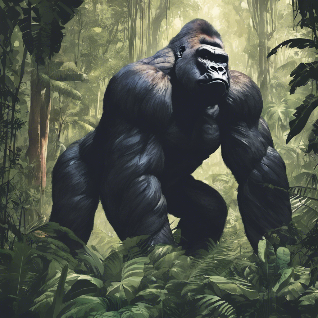 giant gorilla in the jungle